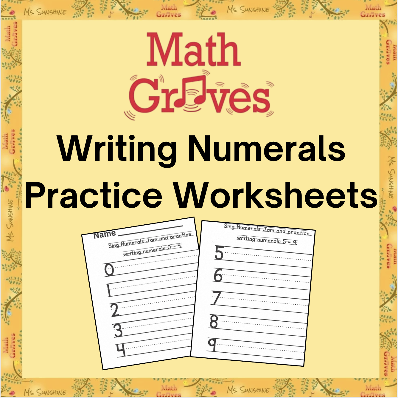 FREE RESOURCE- Practice Writing Numerals Worksheet